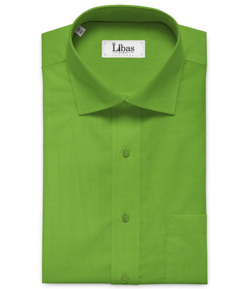 Tessitura Monti Men's Giza Cotton Structured 2.25 Meter Unstitched Shirting Fabric (Pear Green)