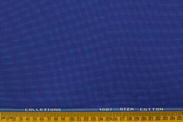 Tessitura Monti Men's Giza Cotton Structured 2.25 Meter Unstitched Shirting Fabric (Royal Blue)