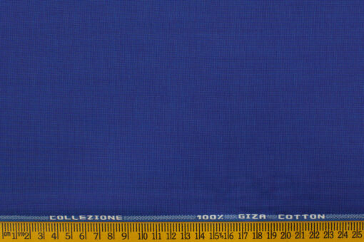 Tessitura Monti Men's Giza Cotton Structured 2.25 Meter Unstitched Shirting Fabric (Royal Blue)