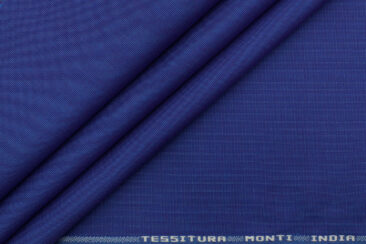 Tessitura Monti Men's Giza Cotton Structured 2.25 Meter Unstitched Shirting Fabric (Royal Blue)