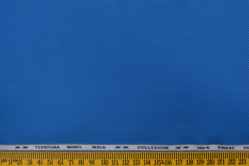 Tessitura Monti Men's Giza Cotton Structured 2.25 Meter Unstitched Shirting Fabric (Royal Blue)
