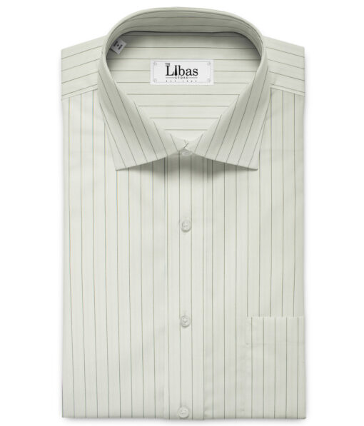 Tessitura Monti Men's Giza Cotton Checks 2.25 Meter Unstitched Shirting Fabric (White )