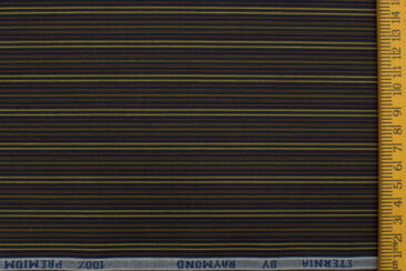 Raymond Men's Premium Cotton Striped 2.25 Meter Unstitched Shirting Fabric (Dark Blue)