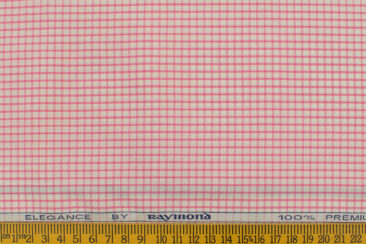 Raymond Men's Premium Cotton Checks 2.25 Meter Unstitched Shirting Fabric (White)
