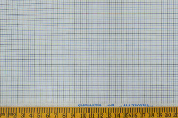 Raymond Men's Polyester Cotton Checks 2.25 Meter Unstitched Shirting Fabric (White & Black)