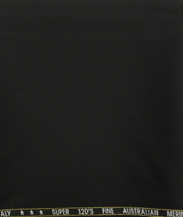 J.Hampstead Men's Wool Solids Super 120's Unstitched Trouser Fabric (Black) - Image 2