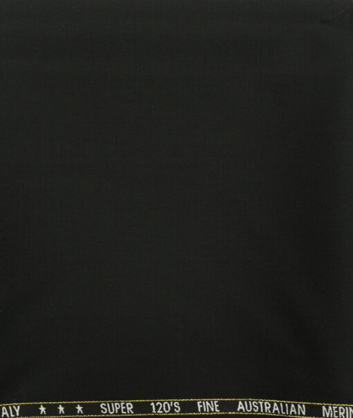 J.Hampstead Men's Wool Solids Super 120's Unstitched Trouser Fabric (Black) - Image 2