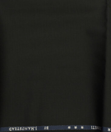 J.Hampstead Men's Wool Solids Super 120's Unstitched Trouser Fabric (Black) - Image 2