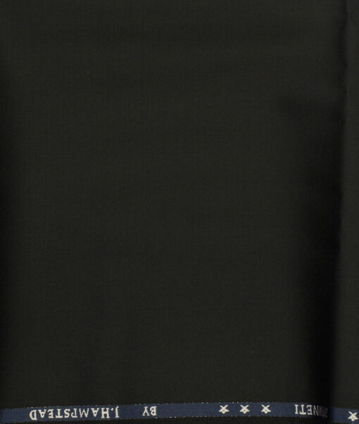 J.Hampstead Men's Wool Solids Super 120's Unstitched Trouser Fabric (Black) - Image 2
