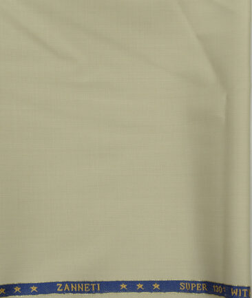 J.Hampstead Men's Wool Structured Super 130's Unstitched Trouser Fabric (Beige) - Image 2