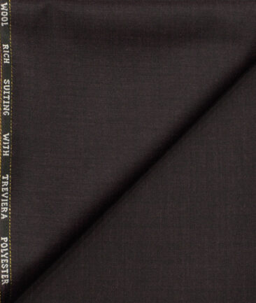 J.Hampstead Men's Wool Self Design Super 130's1.30 Meter Unstitched Trouser Fabric (Dark Wine)