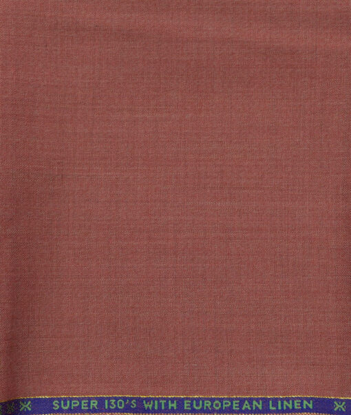 J.Hampstead Men's Wool Self Design Super 130's Unstitched Trouser Fabric (Blush Red) - Image 2