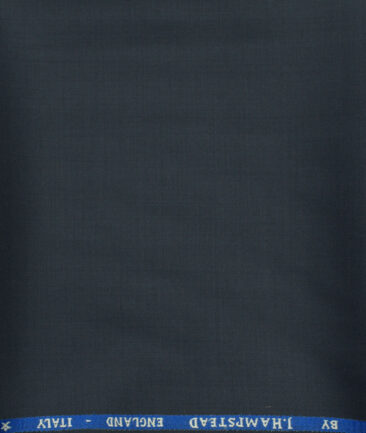 J.Hampstead Men's Wool Solids Super 130's Unstitched Trouser Fabric (Dark Blue) - Image 2