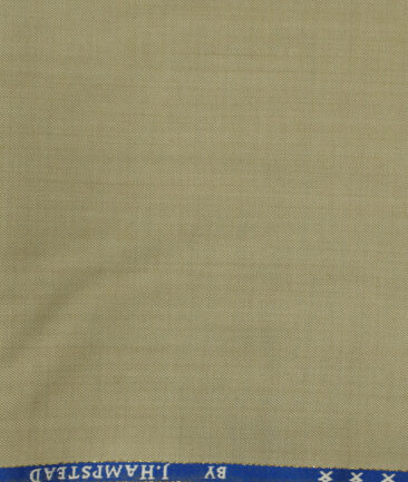 J.Hampstead Men's Wool Solids Super 130's Unstitched Trouser Fabric (Beige) - Image 2