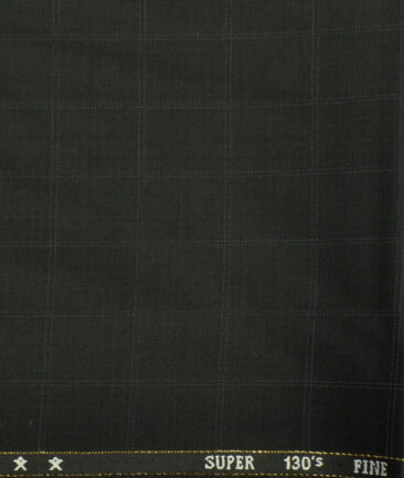 J.Hampstead Men's Wool Checks Super 130's Unstitched Trouser Fabric (Black) - Image 2