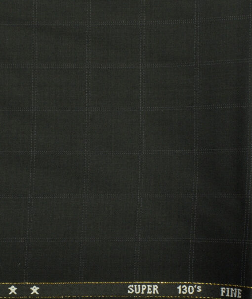 J.Hampstead Men's Wool Checks Super 130's Unstitched Trouser Fabric (Black) - Image 2