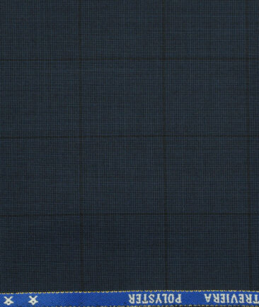 J.Hampstead Men's Wool Checks Super 130's Unstitched Trouser Fabric (Dark Blue) - Image 2