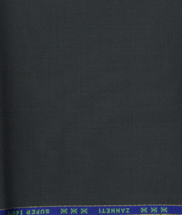 J.Hampstead Men's Wool Solids Super 130's Unstitched Trouser Fabric (Greyish Blue) - Image 2