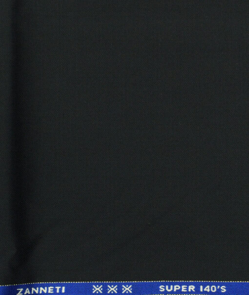 J.Hampstead Men's Wool Solids Super 140's Unstitched Trouser Fabric (Black) - Image 2