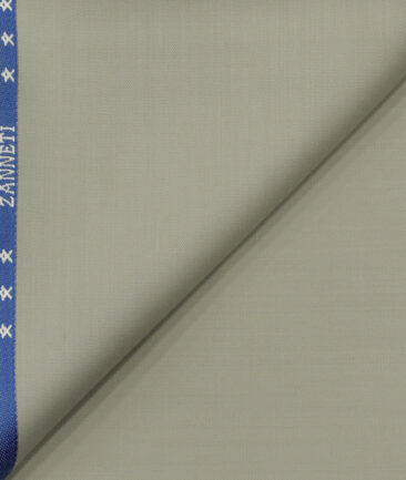 J.Hampstead Men's Wool Solids Super 120's1.30 Meter Unstitched Trouser Fabric (Light Beigeish Grey)