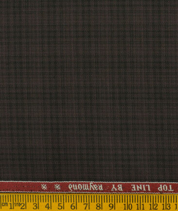 Raymond Men's Polyester Viscose Checks 3.75 Meter Unstitched Suiting Fabric (Dark Wine)