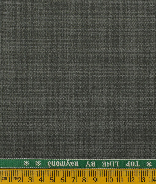 Raymond Men's Polyester Viscose Checks 3.75 Meter Unstitched Suiting Fabric (Grey)