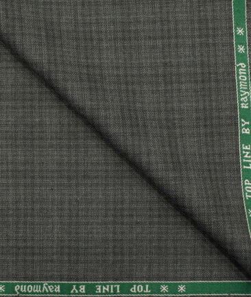 Raymond Men's Polyester Viscose Checks 3.75 Meter Unstitched Suiting Fabric (Grey)