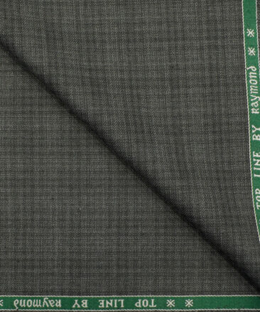 Raymond Men's Polyester Viscose Checks 3.75 Meter Unstitched Suiting Fabric (Grey)