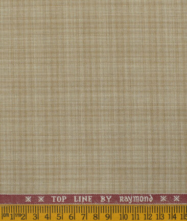 Raymond Men's Polyester Viscose Checks 3.75 Meter Unstitched Suiting Fabric (Beige)