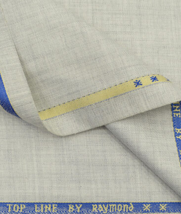 Raymond Men's Polyester Viscose Solids 3.75 Meter Unstitched Suiting Fabric (Light Grey)