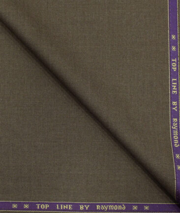 Raymond Men's Polyester Viscose Solids 3.75 Meter Unstitched Suiting Fabric (Brown)