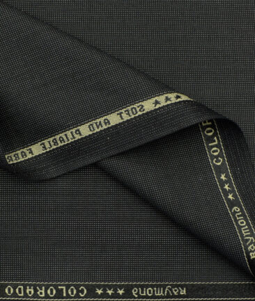 Raymond Men's Polyester Viscose Structured 3.75 Meter Unstitched Suiting Fabric (Blackish Grey)