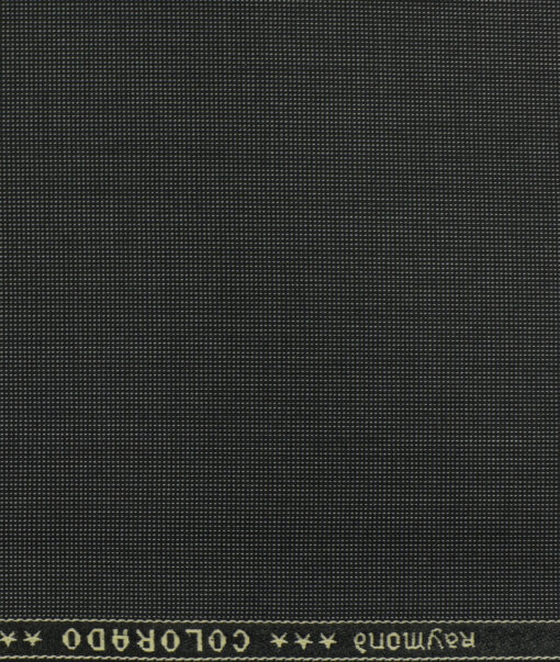 Raymond Men's Polyester Viscose Structured 3.75 Meter Unstitched Suiting Fabric (Blackish Grey)