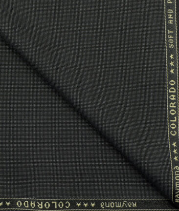 Raymond Men's Polyester Viscose Structured 3.75 Meter Unstitched Suiting Fabric (Blackish Grey)