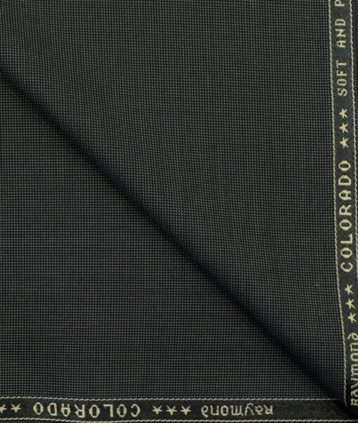 Raymond Men's Polyester Viscose Structured 3.75 Meter Unstitched Suiting Fabric (Blackish Grey)