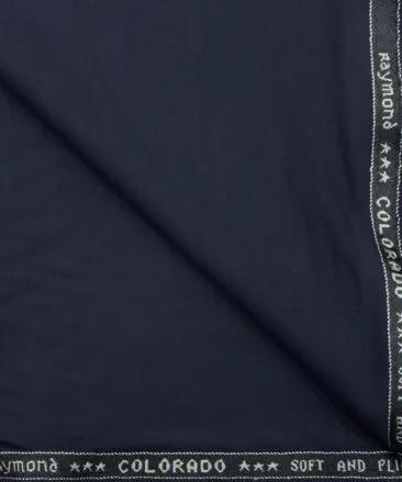 Raymond Men's Polyester Viscose Solids 3.75 Meter Unstitched Suiting Fabric (Dark Royal Blue)
