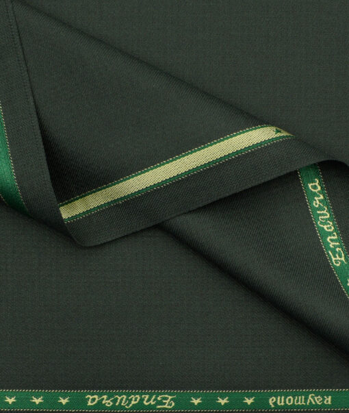 Raymond Men's Polyester Viscose Structured 3.75 Meter Unstitched Suiting Fabric (Dark Green)