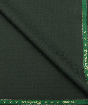 Raymond Men's Polyester Viscose Structured 3.75 Meter Unstitched Suiting Fabric (Dark Green)