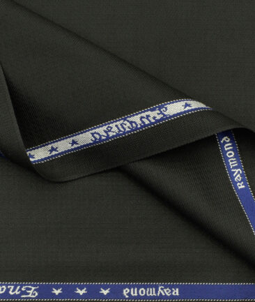 Raymond Men's Polyester Viscose Structured 3.75 Meter Unstitched Suiting Fabric (Black)