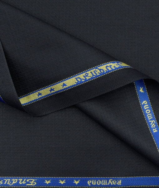 Raymond Men's Polyester Viscose Structured 3.75 Meter Unstitched Suiting Fabric (Dark Navy Blue)