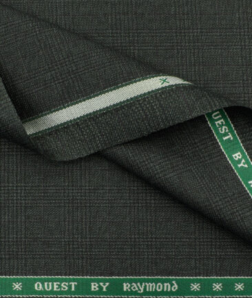 Raymond Men's Polyester Viscose Checks 3.75 Meter Unstitched Suiting Fabric (Dark Grey)