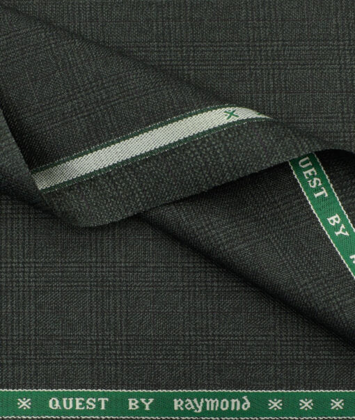 Raymond Men's Polyester Viscose Checks 3.75 Meter Unstitched Suiting Fabric (Dark Grey)