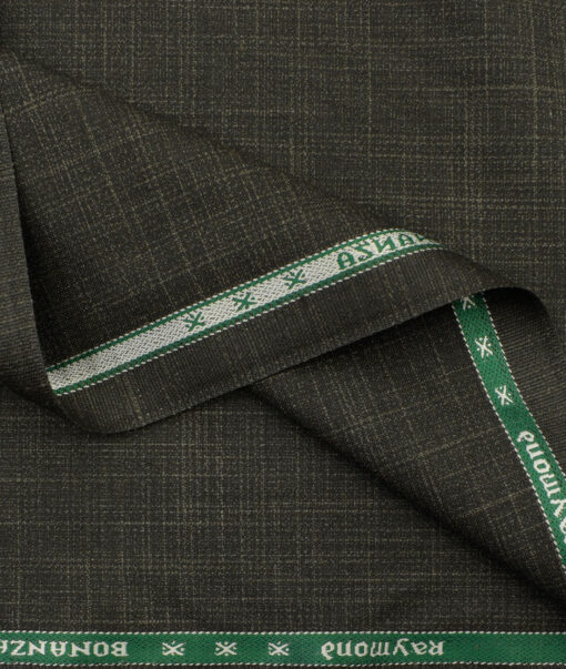 Raymond Men's Polyester Viscose Self Design 3.75 Meter Unstitched Suiting Fabric (Dark Brown)