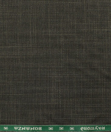 Raymond Men's Polyester Viscose Self Design 3.75 Meter Unstitched Suiting Fabric (Dark Brown)