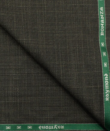 Raymond Men's Polyester Viscose Self Design 3.75 Meter Unstitched Suiting Fabric (Dark Brown)