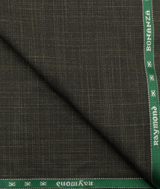Raymond Men's Polyester Viscose Self Design 3.75 Meter Unstitched Suiting Fabric (Dark Brown)