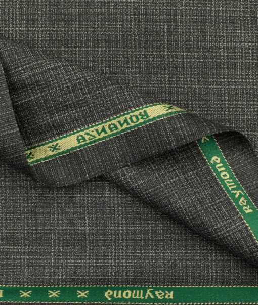 Raymond Men's Polyester Viscose Self Design 3.75 Meter Unstitched Suiting Fabric (Dark Grey)
