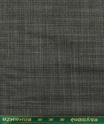 Raymond Men's Polyester Viscose Self Design 3.75 Meter Unstitched Suiting Fabric (Dark Grey)