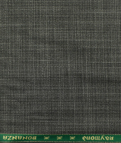 Raymond Men's Polyester Viscose Self Design 3.75 Meter Unstitched Suiting Fabric (Dark Grey)