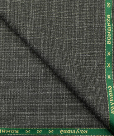 Raymond Men's Polyester Viscose Self Design 3.75 Meter Unstitched Suiting Fabric (Dark Grey)